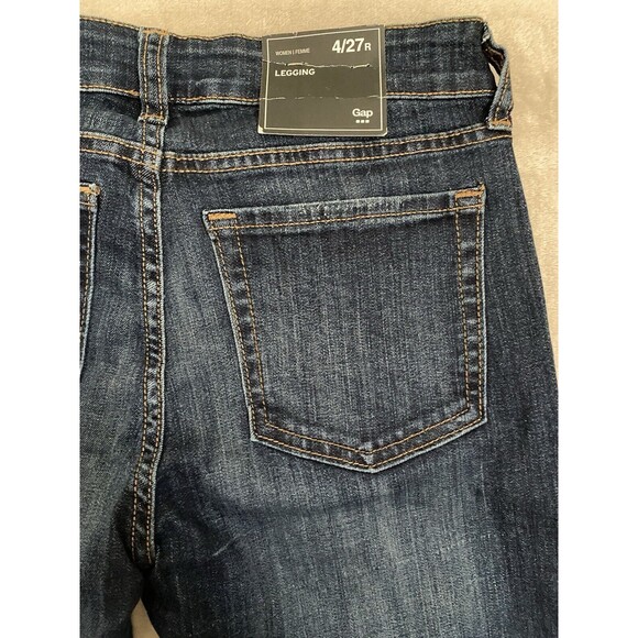 GAP Jeans Womens 4 Regular 27 x 30 Blue Stretch Skinny Denim Leggings Jeggings - Picture 9 of 16